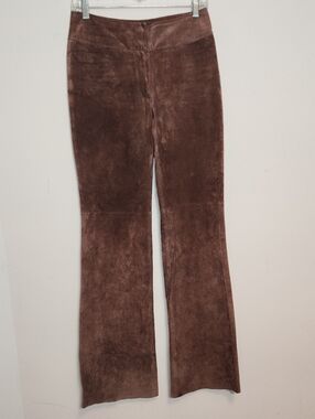 Rare Vntg Pretty V Good Real Suede Brown Bootcut Pants Size S